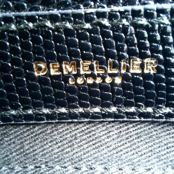 DeMellier Midi Venice Lizard Effect Crossbody Handbag Cowhide Black Converible